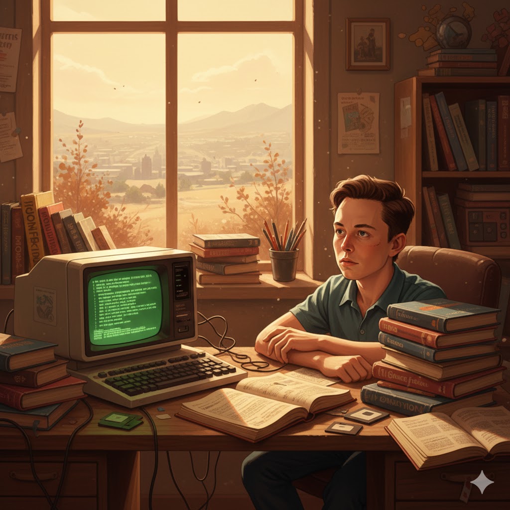 Musk童年与成长环境的画面